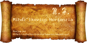 Mihálkovics Hortenzia névjegykártya